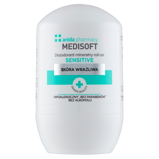 Anida Medi Soft Sensitive, dezodorant mineralny roll-on, skóra wrażliwa, 50 ml - zdjęcie produktu