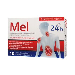 Mel 7,5 mg, 10 tabletek ulegających rozpadowi w jamie ustnej  - zdjęcie produktu
