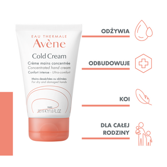 Avene Cold Cream, skoncentrowany krem do rąk, skóra sucha i zniszczona, 50 ml - 2 Avene Cold Cream, skoncentrowany krem do rąk, skóra sucha i zniszczona, 50 ml - 2 - zdjęcie produktu