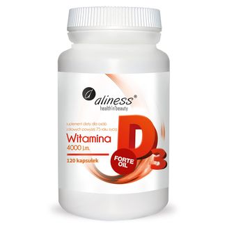 Aliness Witamina D3 Forte 4000 j.m., 120 kapsułek - zdjęcie produktu