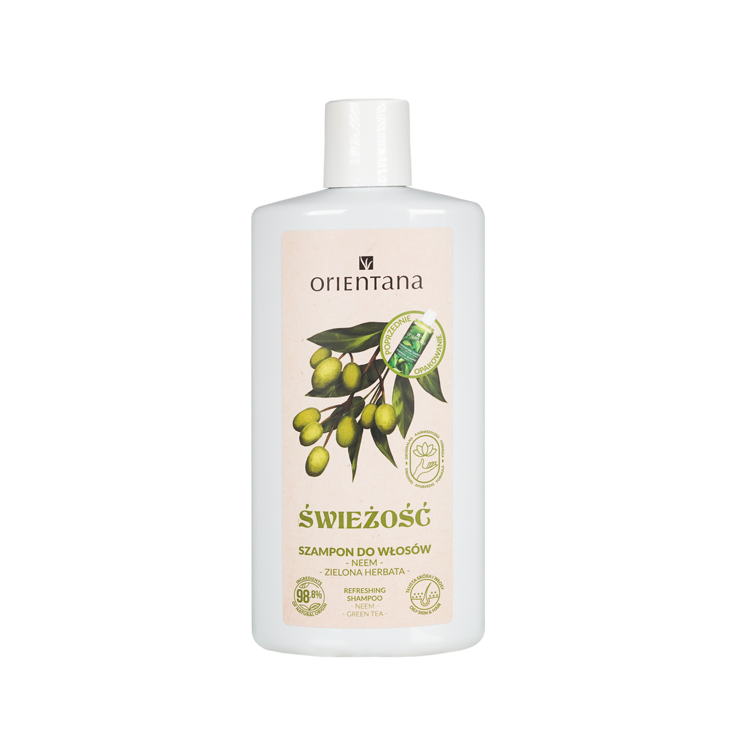 Nieznana Orientana, ajurwedyjski szampon do włosów, neem i zielona herbata, 210 ml