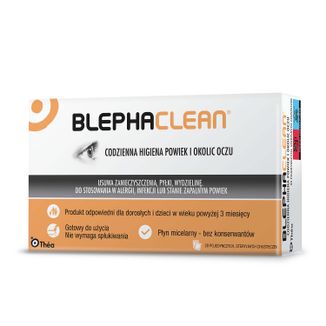 Blephaclean, chusteczki sterylne do codziennej higieny powiek, 20 sztuk - zdjęcie produktu