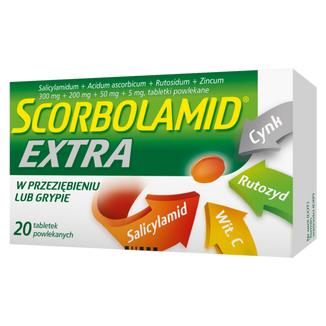 Scorbolamid Extra 300 mg + 200 mg +50 mg +5 mg, 20 tabletek - zdjęcie produktu