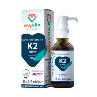 MyVita Witamina K2 Forte, witamina K 100 µg, krople, 30 ml - zdjęcie produktu