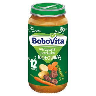 BoboVita Obiadek, warzywna potrawka z wołowiną, po 12 miesiącu, 250 g USZKODZONE OPAKOWANIE - zdjęcie produktu