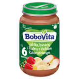 BoboVita Deser, jabłka, banany i maliny z kleikiem kukurydzianym, po 6 miesiącu, 190 g - miniaturka zdjęcia produktu