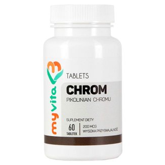 MyVita Chrom 200 µg, pikolinian chromu, 60 tabletek - zdjęcie produktu