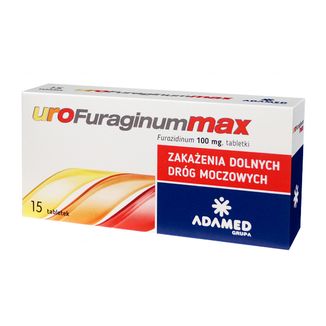 UroFuraginum Max 100 mg, 15 tabletek USZKODZONE OPAKOWANIE UroFuraginum Max 100 mg, 15 tabletek USZKODZONE OPAKOWANIE - zdjęcie produktu