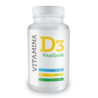 Vitamina D3 VitalGold, 2000 j.m., 120 tabletek - zdjęcie produktu