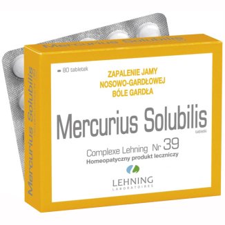 Mercurius Solubilis Complexe Nr 39, 80 tabletek - zdjęcie produktu