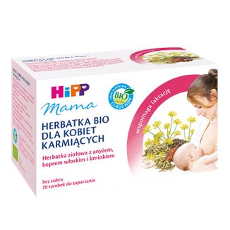 HiPP Mama Herbatka Bio dla kobiet karmiących, koper, anyż, kminek, 20 saszetek - zdjęcie produktu