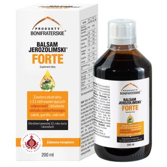 Produkty Bonifraterskie Balsam Jerozolimski Forte, płyn, 200 ml - zdjęcie produktu