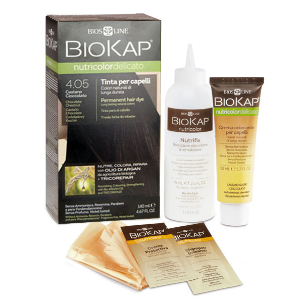 Biokap Biokap Nutricolor Delicato, farba koloryzująca do włosów, 4.05 czekoladowy kasztan, 140 ml