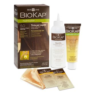 Biokap Nutricolor Delicato, farba koloryzująca do włosów, 5.0 jasny naturalny kasztan, 140 ml USZKODZONE OPAKOWANIE - zdjęcie produktu