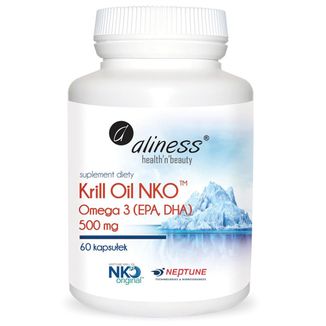 Aliness Krill Oil NKO Omega-3 500 mg, 60 kapsułek - zdjęcie produktu