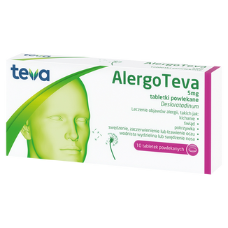 Alergo Teva 5 mg, 10 tabletek powlekanych USZKODZONE OPAKOWANIE - zdjęcie produktu
