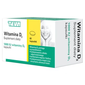Witamina D3 1000 IU, 60 kapsułek miękkich - zdjęcie produktu