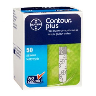 Contour Plus, paski testowe do glukometru, 50 sztuk USZKODZONE OPAKOWANIE - zdjęcie produktu