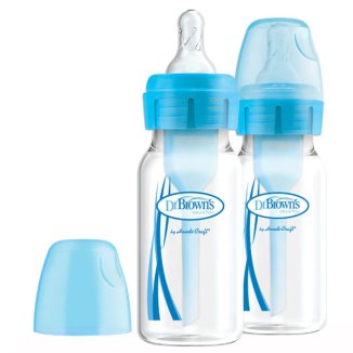 DR Browns Options+, butelka antykolkowa ze smoczkiem, poziom 1, 0-3 miesięcy, niebieska, 2 x 120ml - zdjęcie produktu