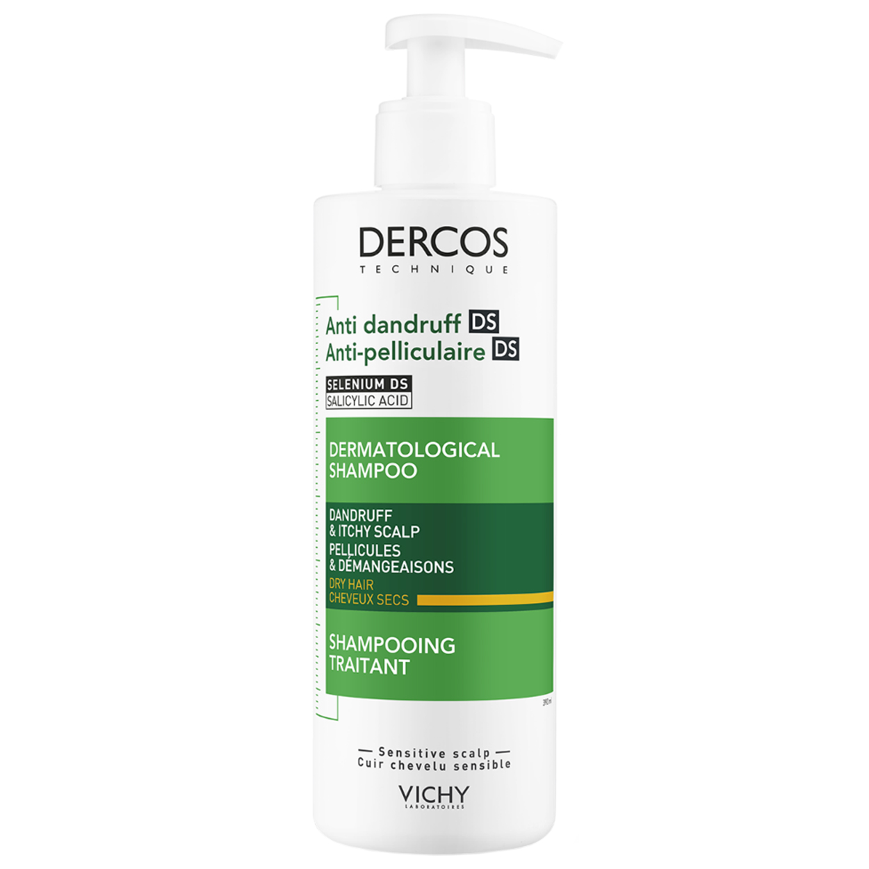 Vichy Vichy Dercos Anti Dandruff DS, Anti-Schuppen-Shampoo, Haar trocken, 390 ml — Inhaltsstoffe und Bewertung