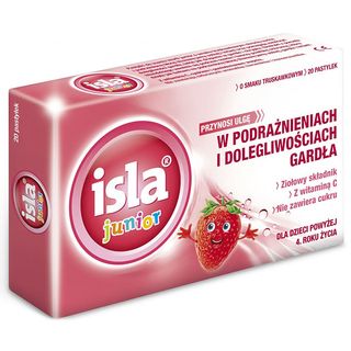 Isla Junior, smak truskawkowy, 20 pastylek - zdjęcie produktu