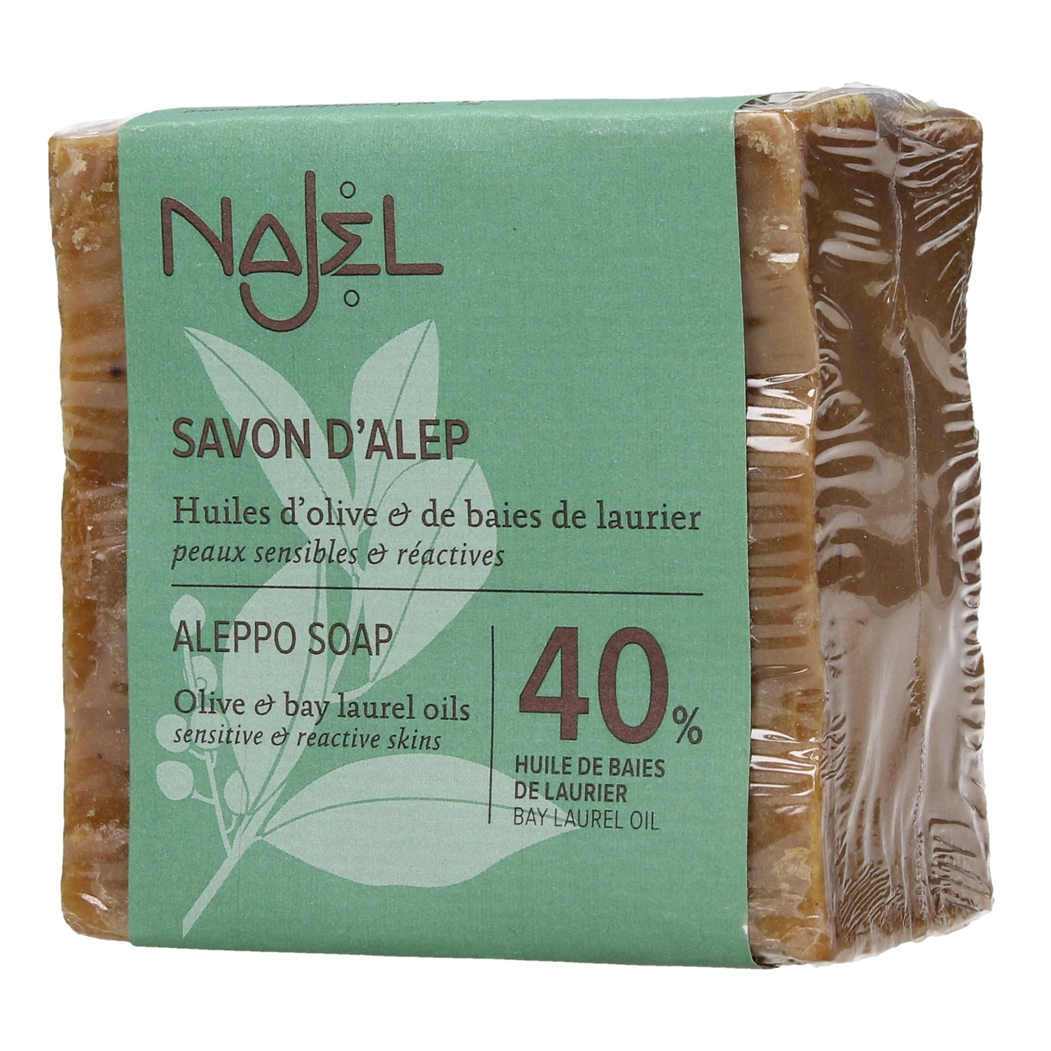 Nieznana Najel, mydło z Aleppo, 40% oleju laurowego i 60% oliwy z oliwek, 185 g — Inhaltsstoffe und Bewertung
