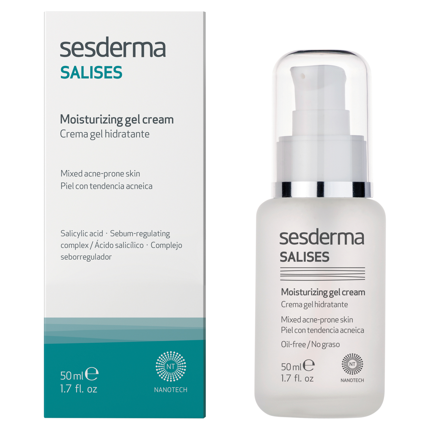 Nieznana Sesderma Salises, nawilżający krem-żel do twarzy, 50 ml