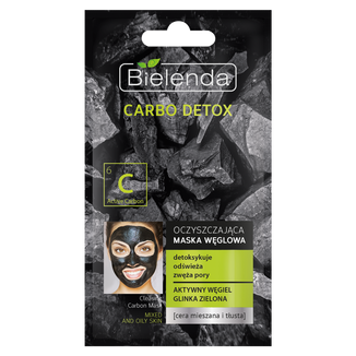 Bielenda Carbo Detox, maska węglowa oczyszczająca, cera mieszana i tłusta, 8 g - zdjęcie produktu