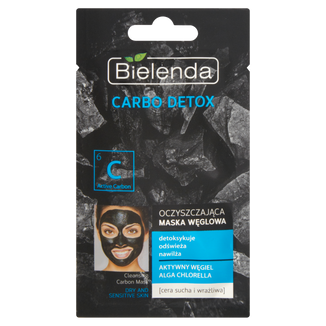 Bielenda Carbo Detox, maska węglowa oczyszczająca, cera sucha i wrażliwa, 8 g - zdjęcie produktu