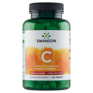 Swanson C, witamina C 500 mg z dziką różą, 250 tabletek o przedłużonym uwalnianiu - zdjęcie produktu