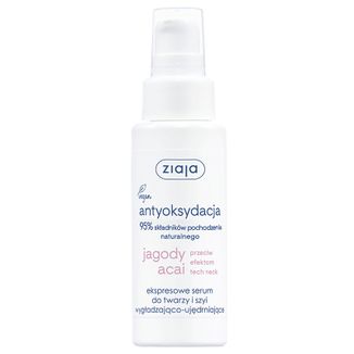 Ziaja Jagody Acai, serum ekspresowe do twarzy i szyi, wygładzająco-ujędrniające, 50 ml - zdjęcie produktu