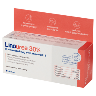 Linourea 30% A+E, krem mocznikowy z witaminami A i E, skóra pękająca i zrogowaciała, 50 g USZKODZONE OPAKOWANIE - zdjęcie produktu