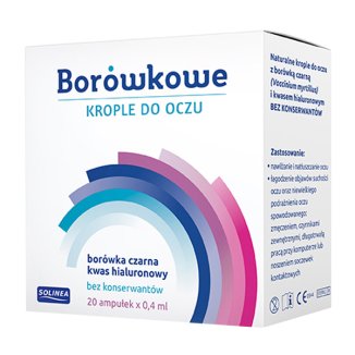 Borówkowe krople do oczu, bez konserwantów, 0,4 ml x 20 ampułek KRÓTKA DATA - zdjęcie produktu