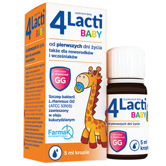 4 Lacti Baby od pierwszych dni życia, krople, 5 ml 4 Lacti Baby od pierwszych dni życia, krople, 5 ml - zdjęcie produktu