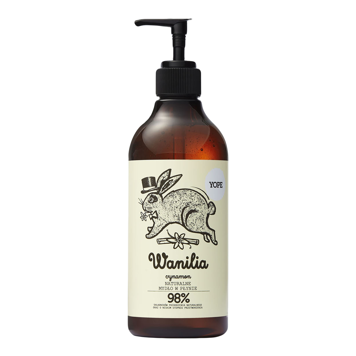Nieznana Yope Wanilia i Cynamon, naturalne mydło w płynie do rąk, 500 ml