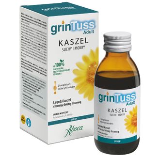 GrinTuss Adult, kaszel suchy i mokry, syrop dla dzieci powyżej 12 roku i dorosłych, 128 g - zdjęcie produktu