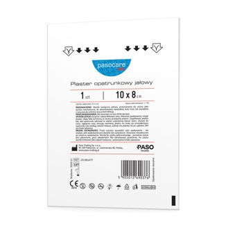 Pasocare Med, plaster opatrunkowy, jałowy, 10 cm x 8 cm, 1 sztuka Pasocare Med, plaster opatrunkowy, jałowy, 10 cm x 8 cm, 1 sztuka - zdjęcie produktu