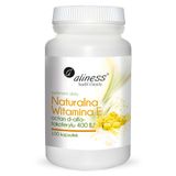 Aliness Naturalna Witamina E 400 IU D-alfa-tokoferyl, 100 kapsułek - miniaturka zdjęcia produktu