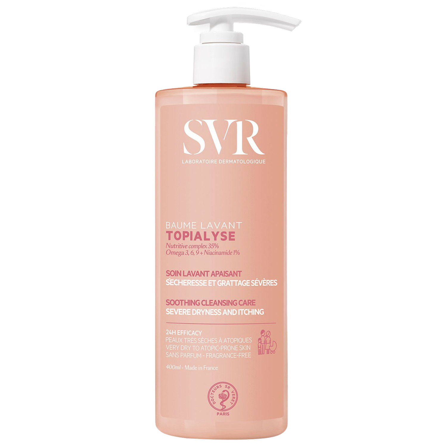 Nieznana SVR Topialyse Baume Lavant, cremig Lotion zur Reinigung, trockene Haut und atopisch, 400 ml — Inhaltsstoffe und Bewertung