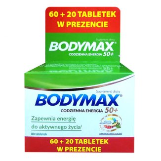 Bodymax 50+, 60 tabletek + 20 tabletek w prezencie - zdjęcie produktu