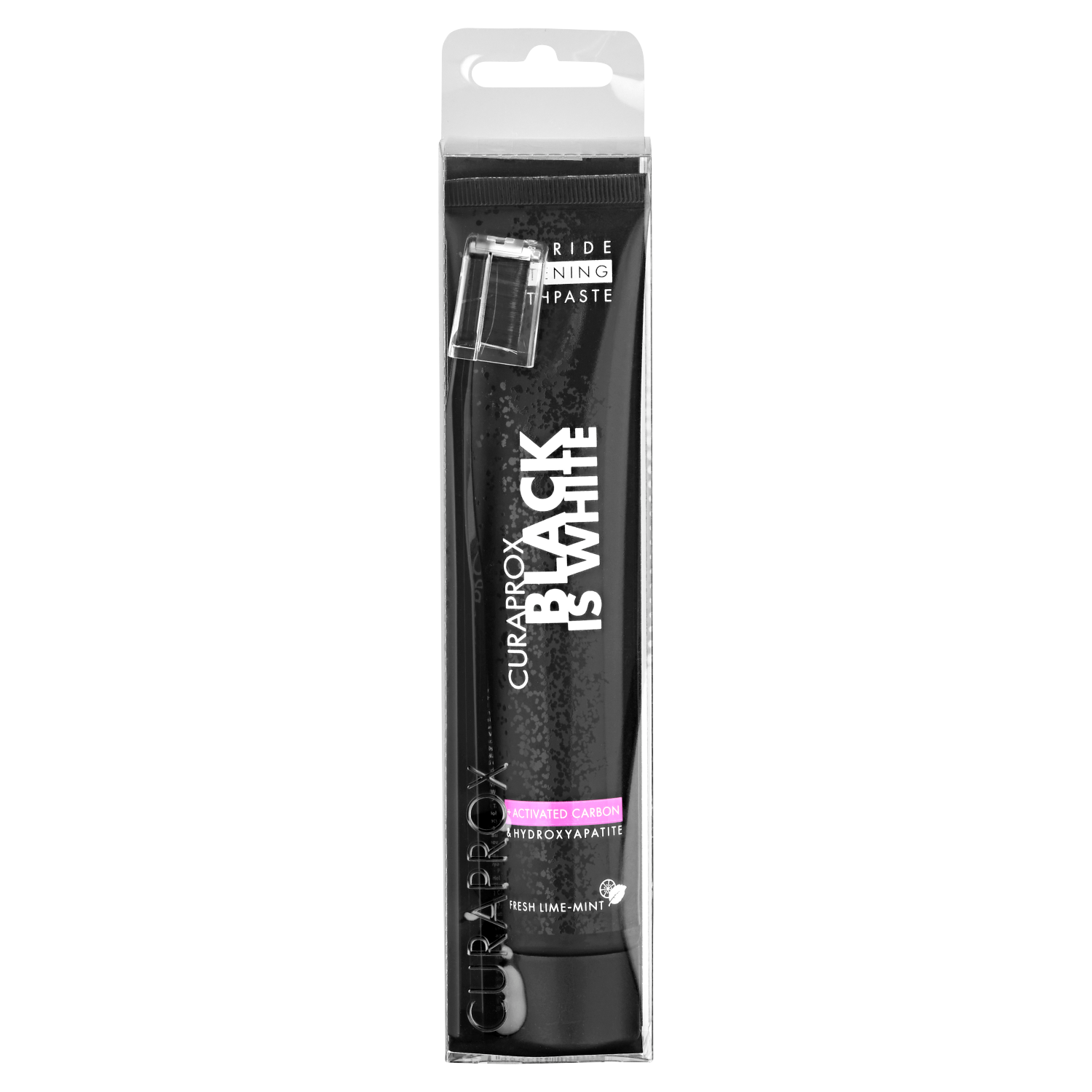Curaprox Zestaw Curaprox Black is White, pasta do zębów wybielająca, smak limonkowo-miętowy, 90 ml + szczoteczka do zębów CS 5460, 1 sztuka