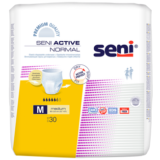 Seni Active Normal, majtki chłonne, Medium, 80-110 cm, 30 sztuk - zdjęcie produktu