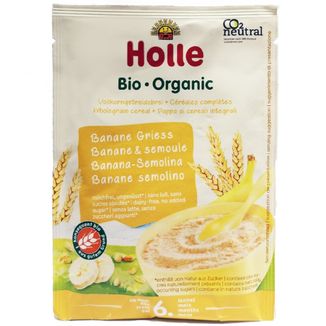 Holle Kaszka pszenna Bio z bananem, bezmleczna, po 6 miesiącu, 25 g - zdjęcie produktu