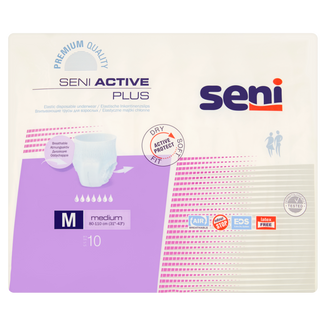 Seni Active Plus, majtki chłonne, Medium, 80-110 cm, 10 sztuk - zdjęcie produktu