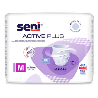 Seni Active Plus, majtki chłonne, Medium, 80-110 cm, 10 sztuk - zdjęcie produktu