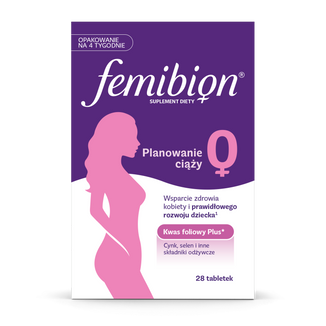 Femibion 0 Planowanie ciąży, Kwas Foliowy Plus, 28 tabletek Femibion 0 Planowanie ciąży, Kwas Foliowy Plus, 28 tabletek - zdjęcie produktu