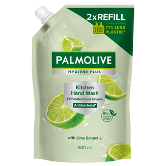 Palmolive Hygiene Plus, kuchenne mydło w płynie do rąk, limonka, zapas, 500 ml - zdjęcie produktu