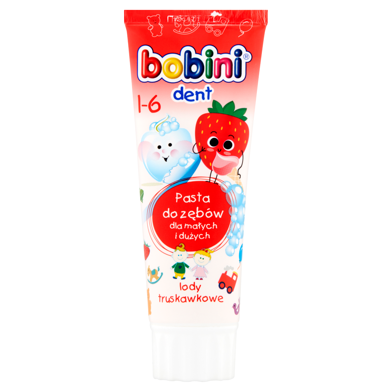 Bobini Bobini Dent, pasta do zębów dla dzieci powyżej 1 roku, lody truskawkowe, 75 ml — Inhaltsstoffe und Bewertung