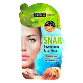 Beauty Formulas, maseczka do twarzy, regenerująca ze śluzem ślimaka, 2 g + maska 1 sztuka Beauty Formulas, maseczka do twarzy, regenerująca ze śluzem ślimaka, 2 g + maska 1 sztuka - zdjęcie produktu