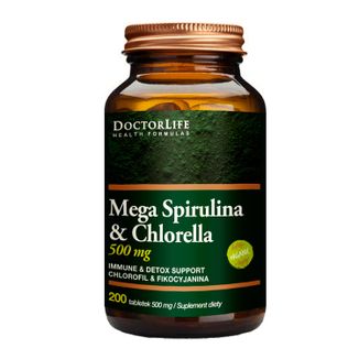 Doctor Life Mega Spirulina & Chlorella, 200 tabletek - zdjęcie produktu